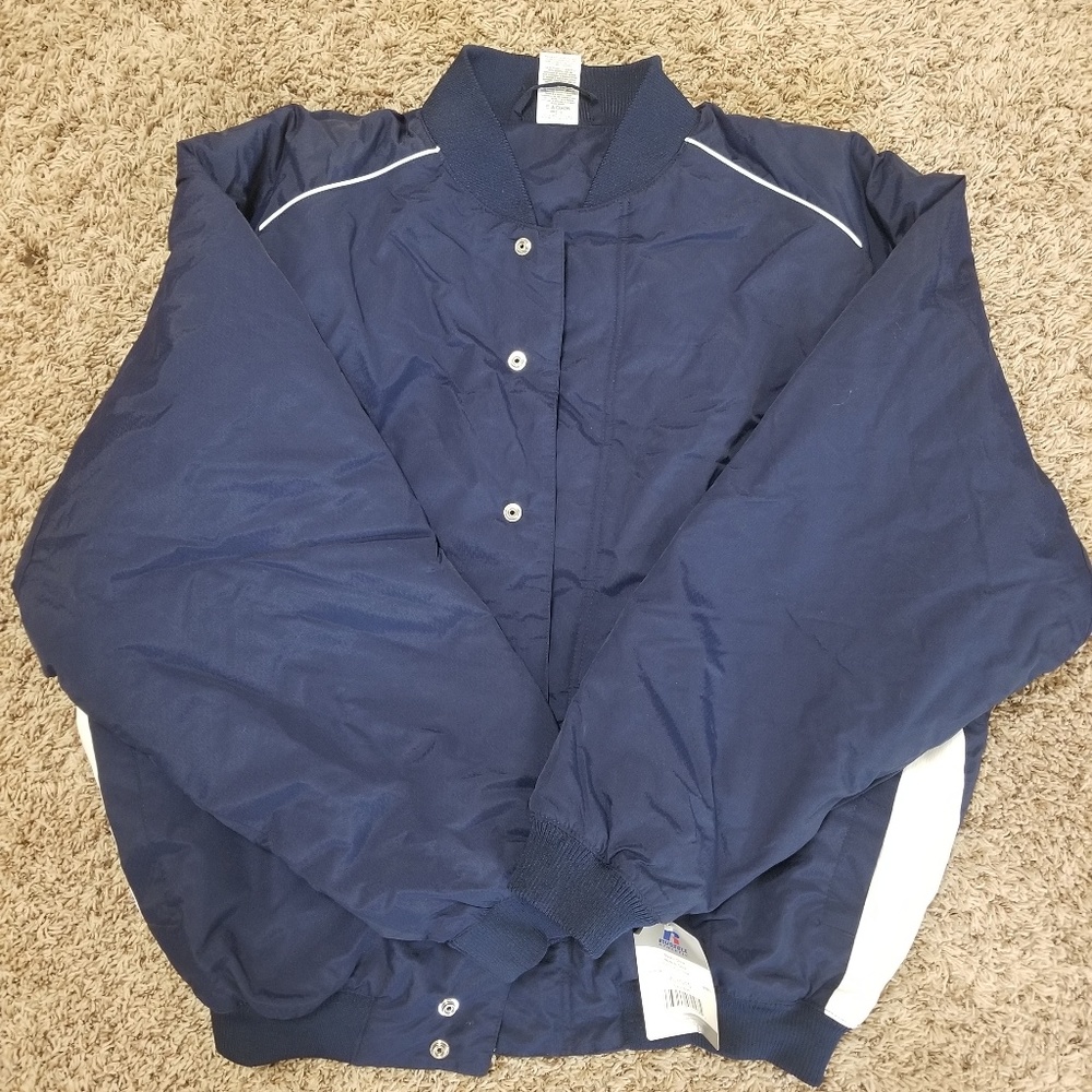 New Russlle Athletic Baseball Jacket Blue XL